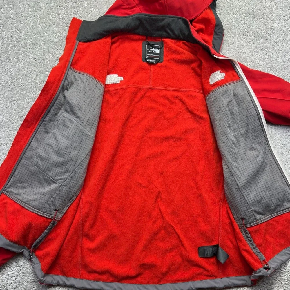 The North Face Hooded‎ Jacket Mens Large Red Summit Series Softshell Waterproof